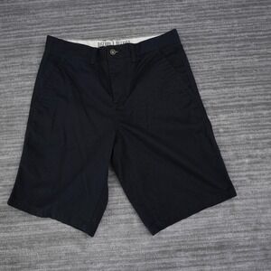Free World Discord Relaxed Shorts Men Black Chino Solid 29 (Fit 31x10.25)